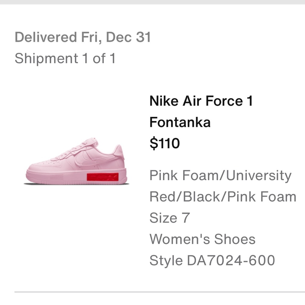 SOLD Women’s Nike Airforce 1 Fontanka rare pink color way -great condition